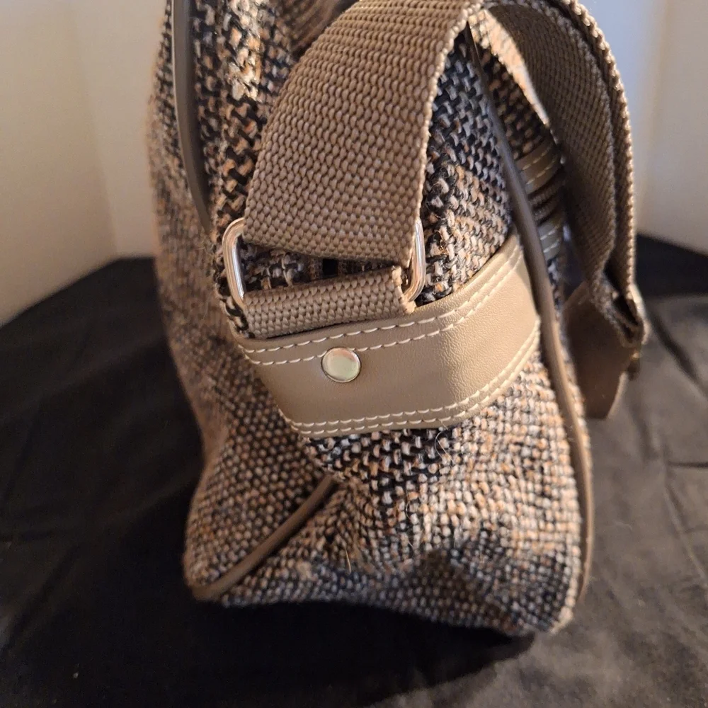 Jordache Textured Brown and Tan Messenger Bag